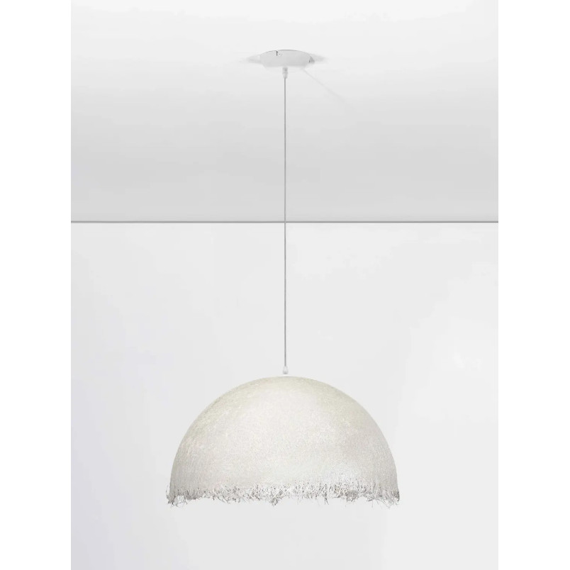 Lampa wisząca półkula z włókna szklanego Metti 60cm biała