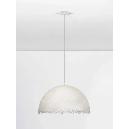 Lampa wisząca półkula z włókna szklanego Metti 60cm biała