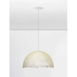 Lampa wisząca półkula z włókna szklanego Metti 60cm biała