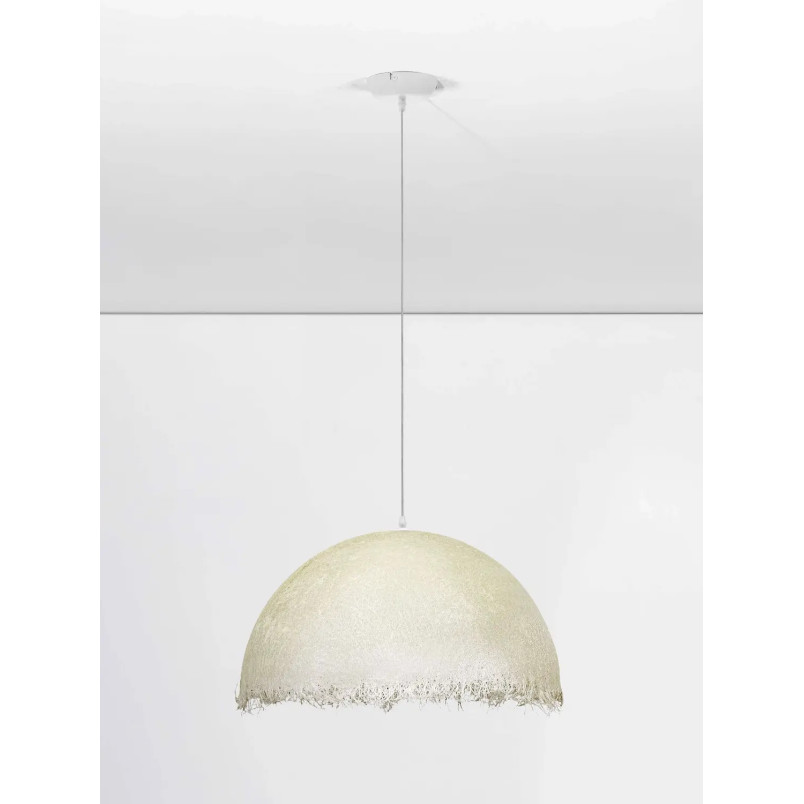 Lampa wisząca półkula z włókna szklanego Metti 60cm biała