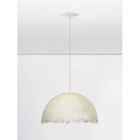 Lampa wisząca półkula z włókna szklanego Metti 60cm biała