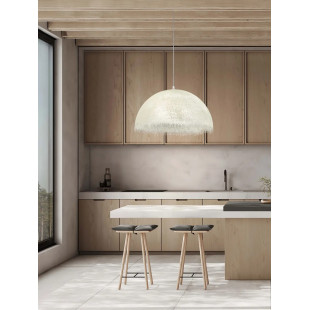 Lampa wisząca półkula z włókna szklanego Metti 60cm biała
