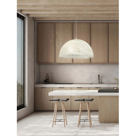 Lampa wisząca półkula z włókna szklanego Metti 60cm biała