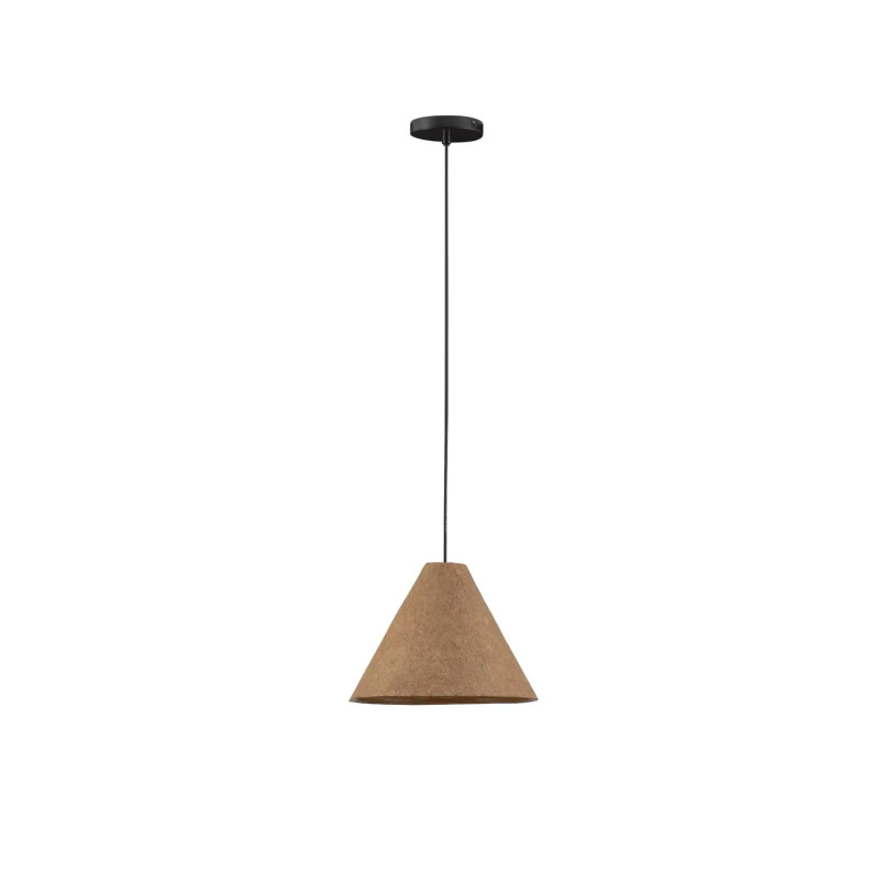 Lampa wisząca japandi z papieru mache o szorstkiej strukturze Ebbio 30cm brązowa