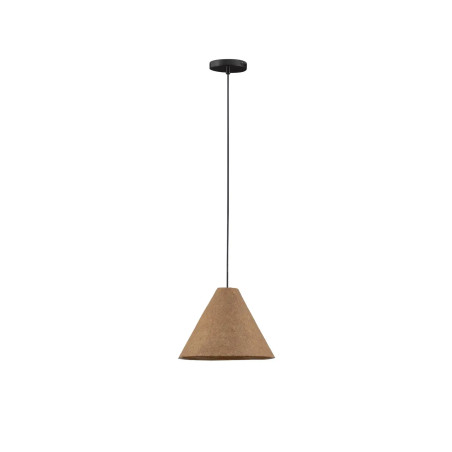 Lampa wisząca japandi z papieru mache o szorstkiej strukturze Ebbio 30cm brązowa