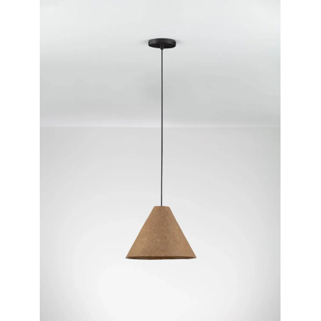 Lampa wisząca japandi z papieru mache o szorstkiej strukturze Ebbio 30cm brązowa