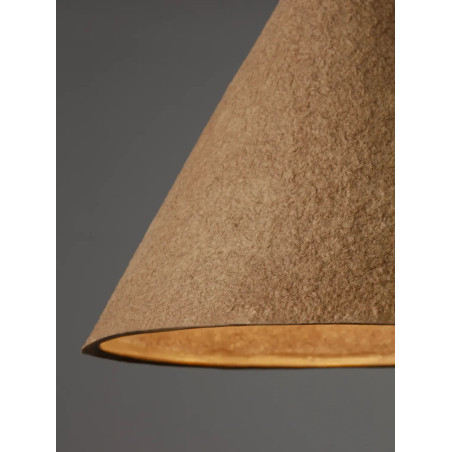 Lampa wisząca japandi z papieru mache o szorstkiej strukturze Ebbio 30cm brązowa