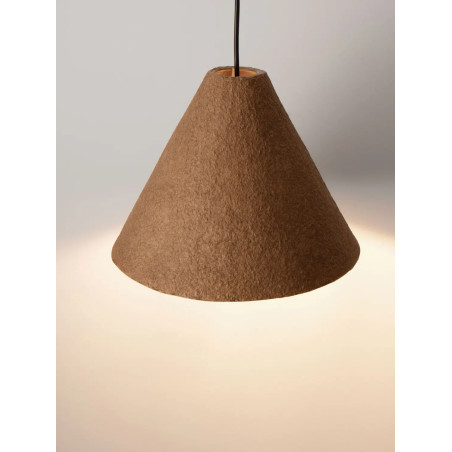 Lampa wisząca japandi z papieru mache o szorstkiej strukturze Ebbio 30cm brązowa