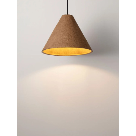 Lampa wisząca japandi z papieru mache o szorstkiej strukturze Ebbio 30cm brązowa