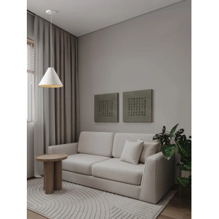 Lampa wisząca japandi z papieru mache o szorstkiej strukturze Ebbio 30cm biała