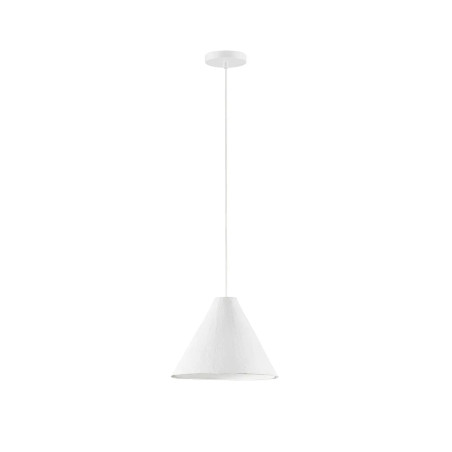 Lampa wisząca japandi z papieru mache o szorstkiej strukturze Ebbio 30cm biała
