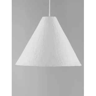Lampa wisząca japandi z papieru mache o szorstkiej strukturze Ebbio 30cm biała