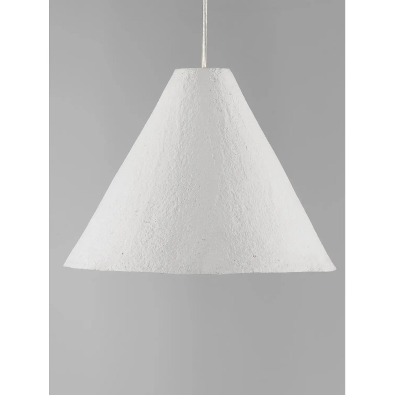 Lampa wisząca japandi z papieru mache o szorstkiej strukturze Ebbio 30cm biała