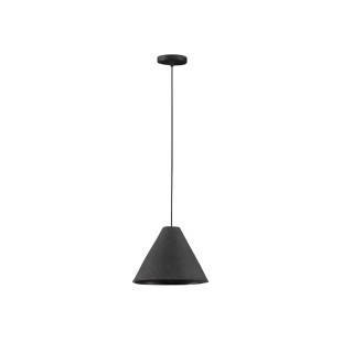 Lampa wisząca japandi z papieru mache o szorstkiej strukturze Ebbio 30cm czarna