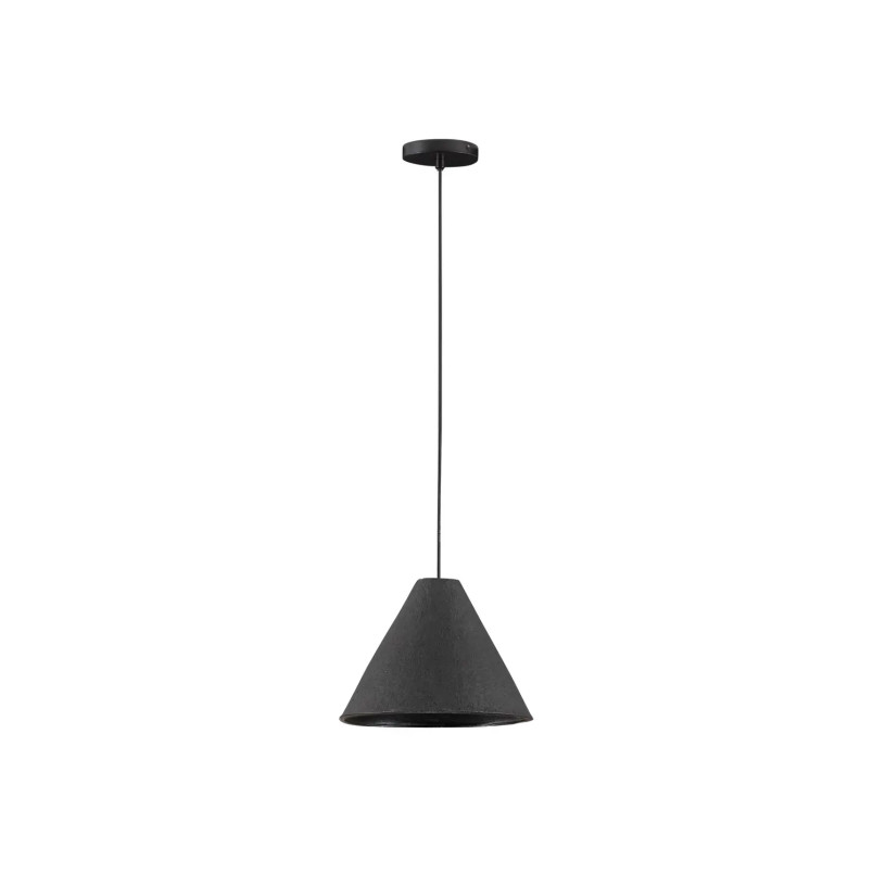Lampa wisząca japandi z papieru mache o szorstkiej strukturze Ebbio 30cm czarna