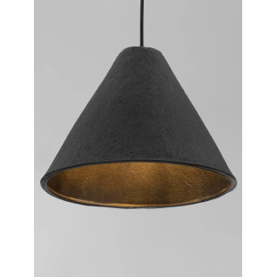 Lampa wisząca japandi z papieru mache o szorstkiej strukturze Ebbio 30cm czarna