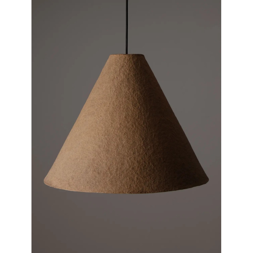 Lampa wisząca japandi z papieru mache o szorstkiej strukturze Ebbio 45cm brązowa