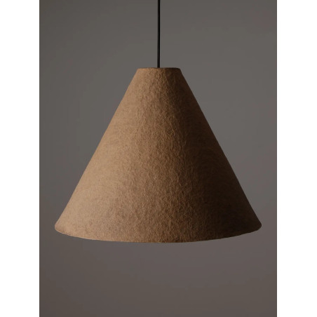 Lampa wisząca japandi z papieru mache o szorstkiej strukturze Ebbio 45cm brązowa