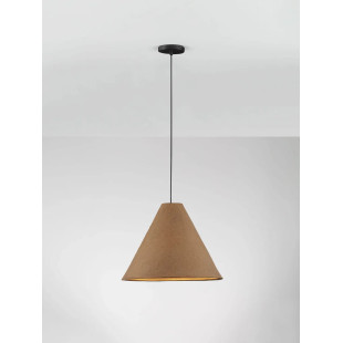Lampa wisząca japandi z papieru mache o szorstkiej strukturze Ebbio 45cm brązowa