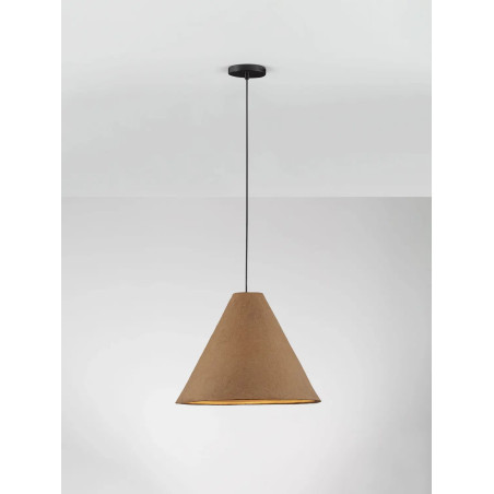 Lampa wisząca japandi z papieru mache o szorstkiej strukturze Ebbio 45cm brązowa