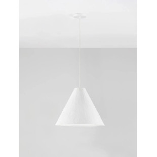 Lampa wisząca japandi z papieru mache o szorstkiej strukturze Ebbio 45cm biała
