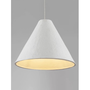 Lampa wisząca japandi z papieru mache o szorstkiej strukturze Ebbio 45cm biała