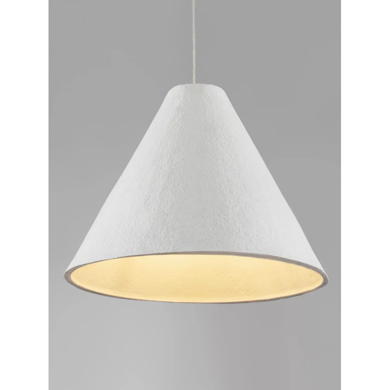 Lampa wisząca japandi z papieru mache o szorstkiej strukturze Ebbio 45cm biała