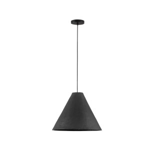 Lampa wisząca japandi z papieru mache o szorstkiej strukturze Ebbio 45cm czarna