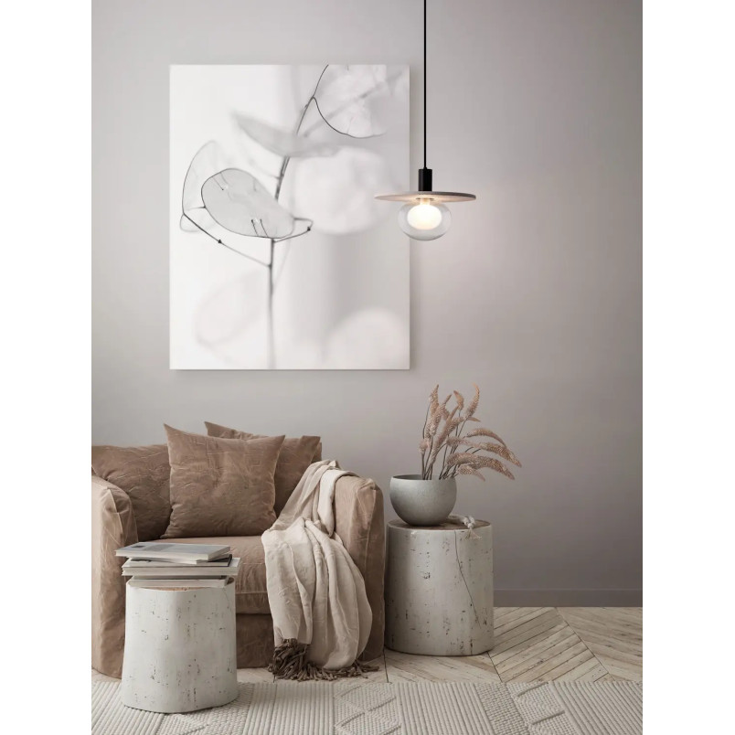 Lampa wisząca z płaskim kloszem Ronco 29,5cm beżowy beton terrazzo