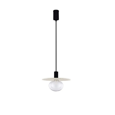 Lampa wisząca z płaskim kloszem Ronco 29,5cm beżowy beton terrazzo