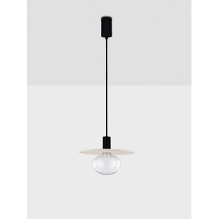 Lampa wisząca z płaskim kloszem Ronco 29,5cm beżowy beton terrazzo