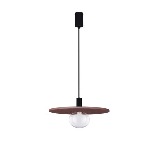 Lampa wisząca z płaskim kloszem Ronco 29,5cm czerwony beton terrazzo