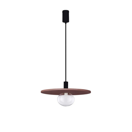 Lampa wisząca z płaskim kloszem Ronco 29,5cm czerwony beton terrazzo