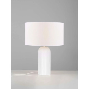 Lampa stołowa japandi na betonowej podstawie Rallio 35 H:47cm biała