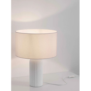 Lampa stołowa japandi na betonowej podstawie Rallio 35 H:47cm biała