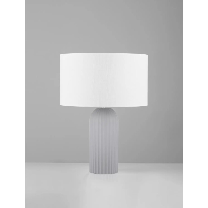 Lampa stołowa japandi na betonowej podstawie Rallio 35 H:47cm szara