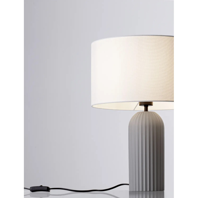Lampa stołowa japandi na betonowej podstawie Rallio 35 H:47cm szara