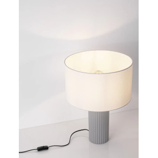 Lampa stołowa japandi na betonowej podstawie Rallio 35 H:47cm szara