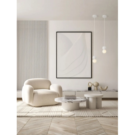 Lampa gipsowa wiszące kule Noon 8cm biała