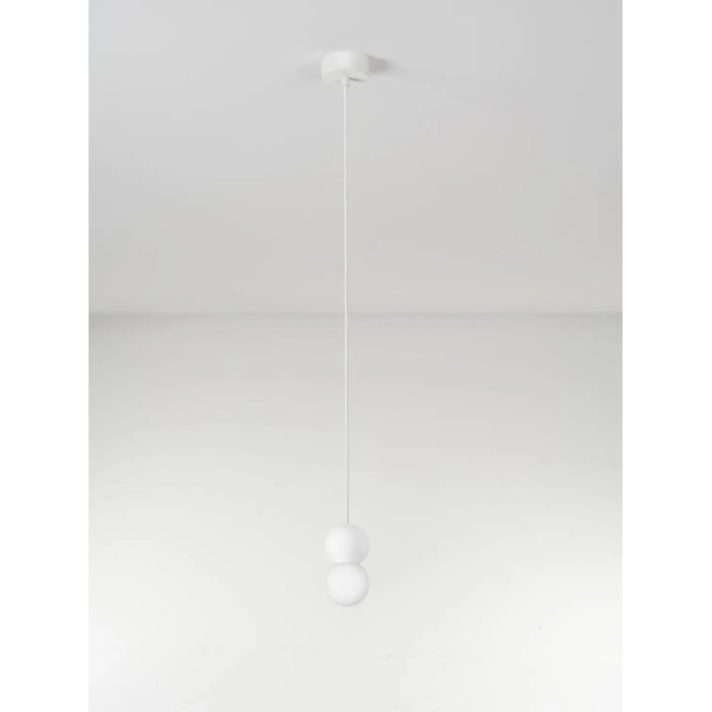 Lampa gipsowa wiszące kule Noon 8cm biała