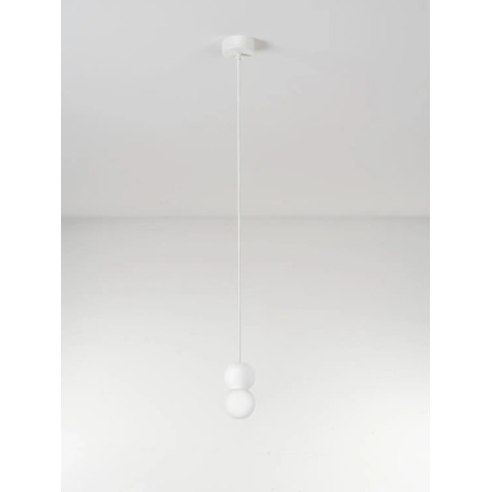 Lampa gipsowa wiszące kule Noon 8cm biała