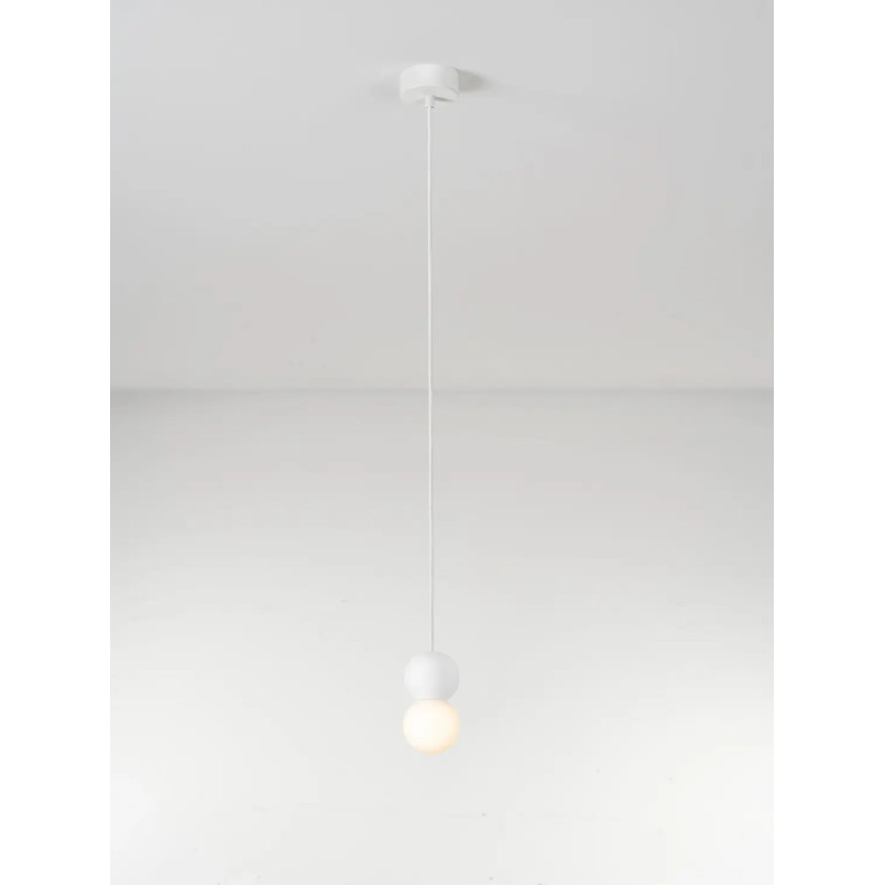 Lampa gipsowa wiszące kule Noon 8cm biała