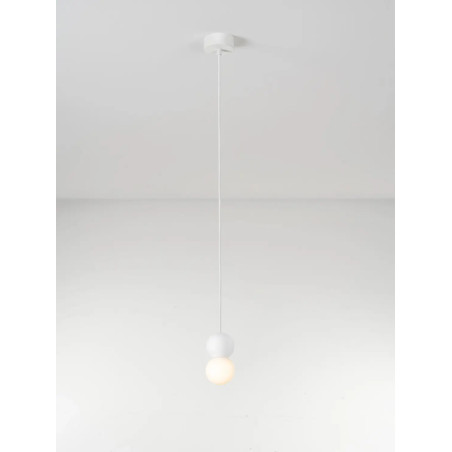 Lampa gipsowa wiszące kule Noon 8cm biała