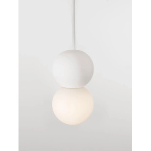 Lampa gipsowa wiszące kule Noon 8cm biała