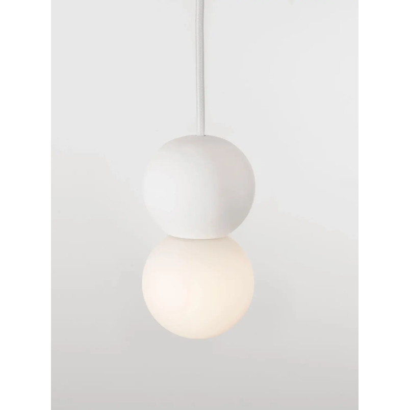 Lampa gipsowa wiszące kule Noon 8cm biała