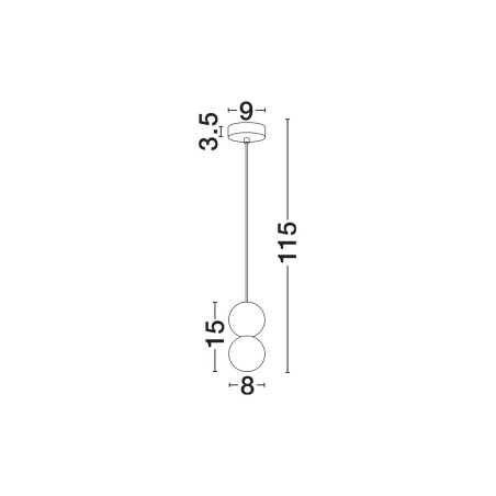 Lampa gipsowa wiszące kule Noon 8cm biała