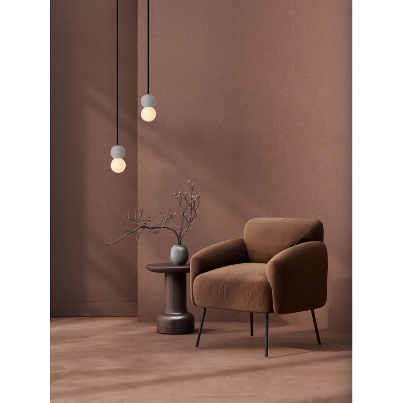 Lampa gipsowa wiszące kule Noon 8cm biało-szara