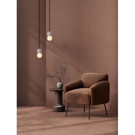 Lampa gipsowa wiszące kule Noon 8cm biało-szara