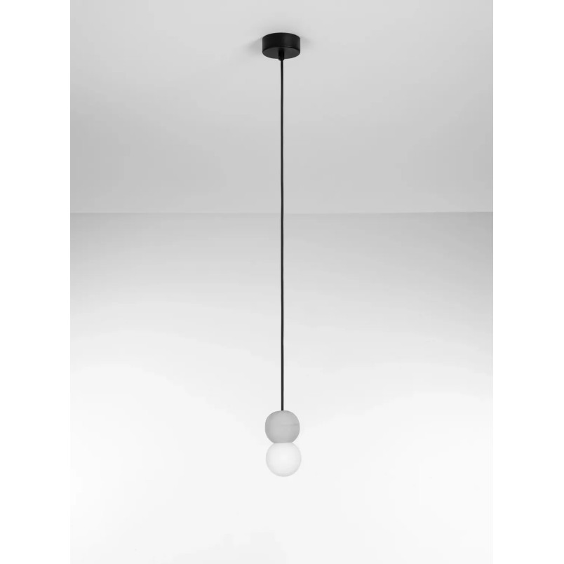 Lampa gipsowa wiszące kule Noon 8cm biało-szara