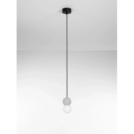 Lampa gipsowa wiszące kule Noon 8cm biało-szara